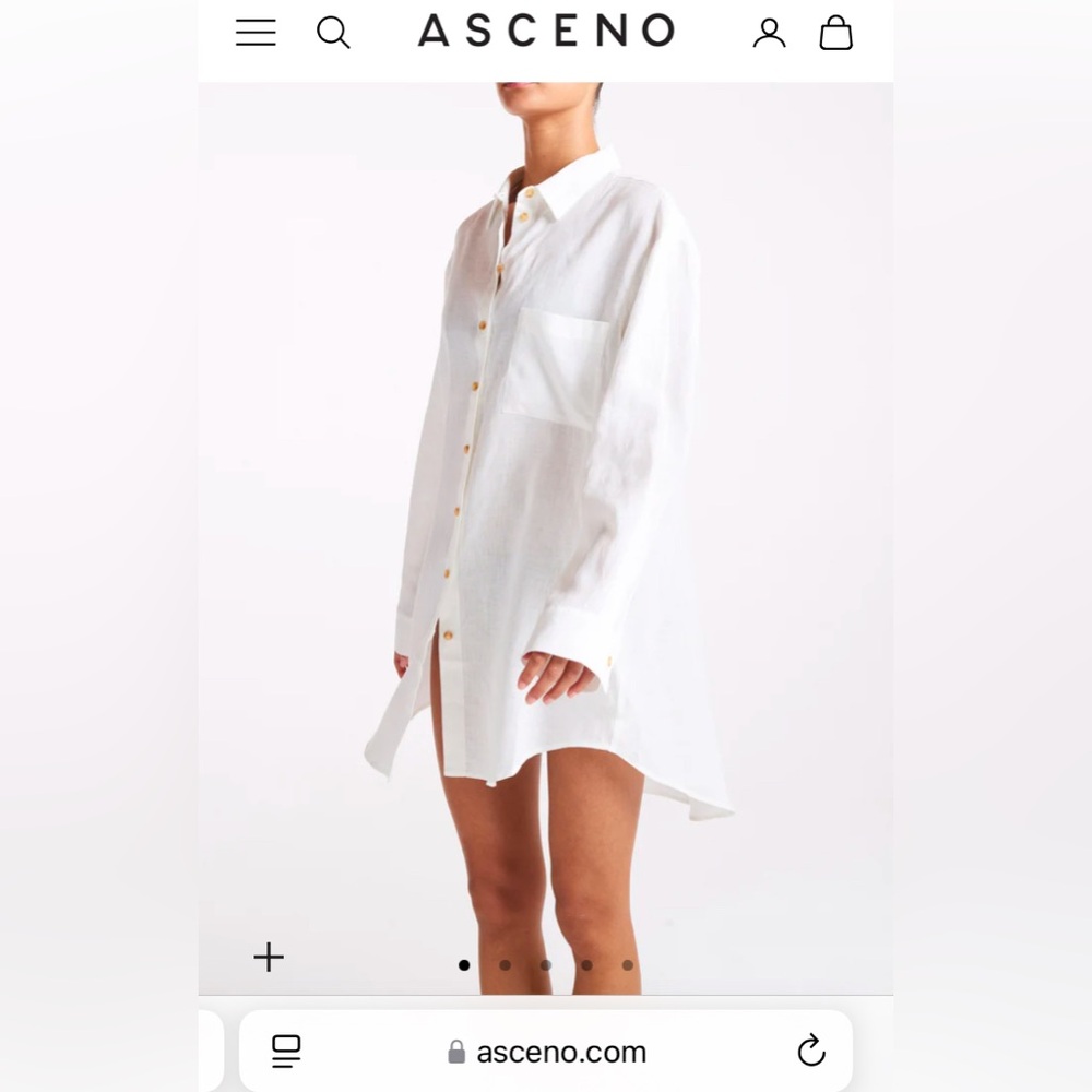 ASCENO pink formentera 100% organic linen oversized shirt M